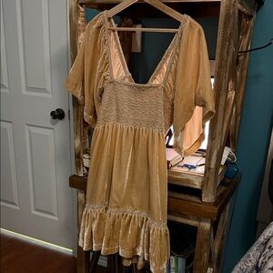 Free People Dusty Pink Velvet Dress